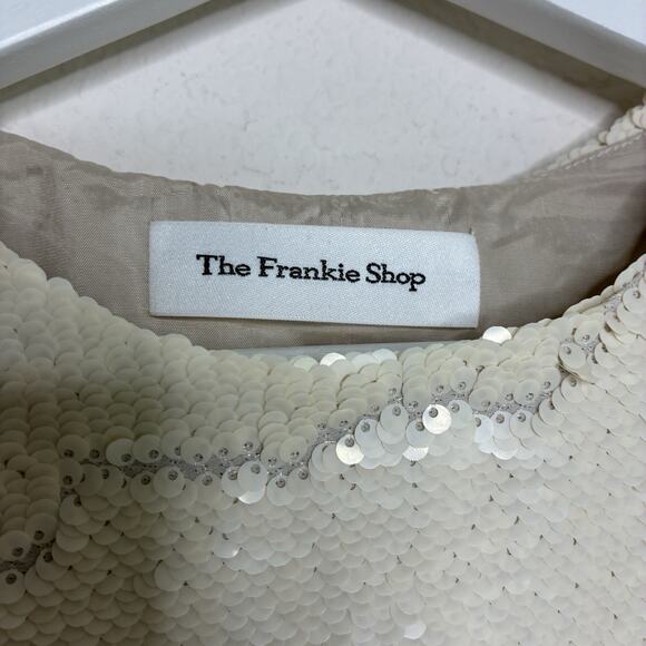The Frankie Shop Riley Neutral Sequin Ivory Dress S - Picture 10 of 11